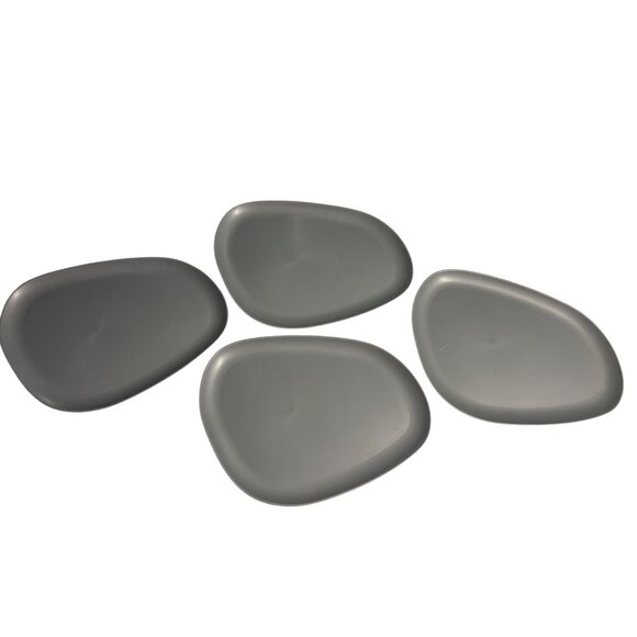 Delta Gray Plastic Serving Plates Set Of 4 Plastic Dark Gray 10" x 8" Rounded - Picture 1 of 5